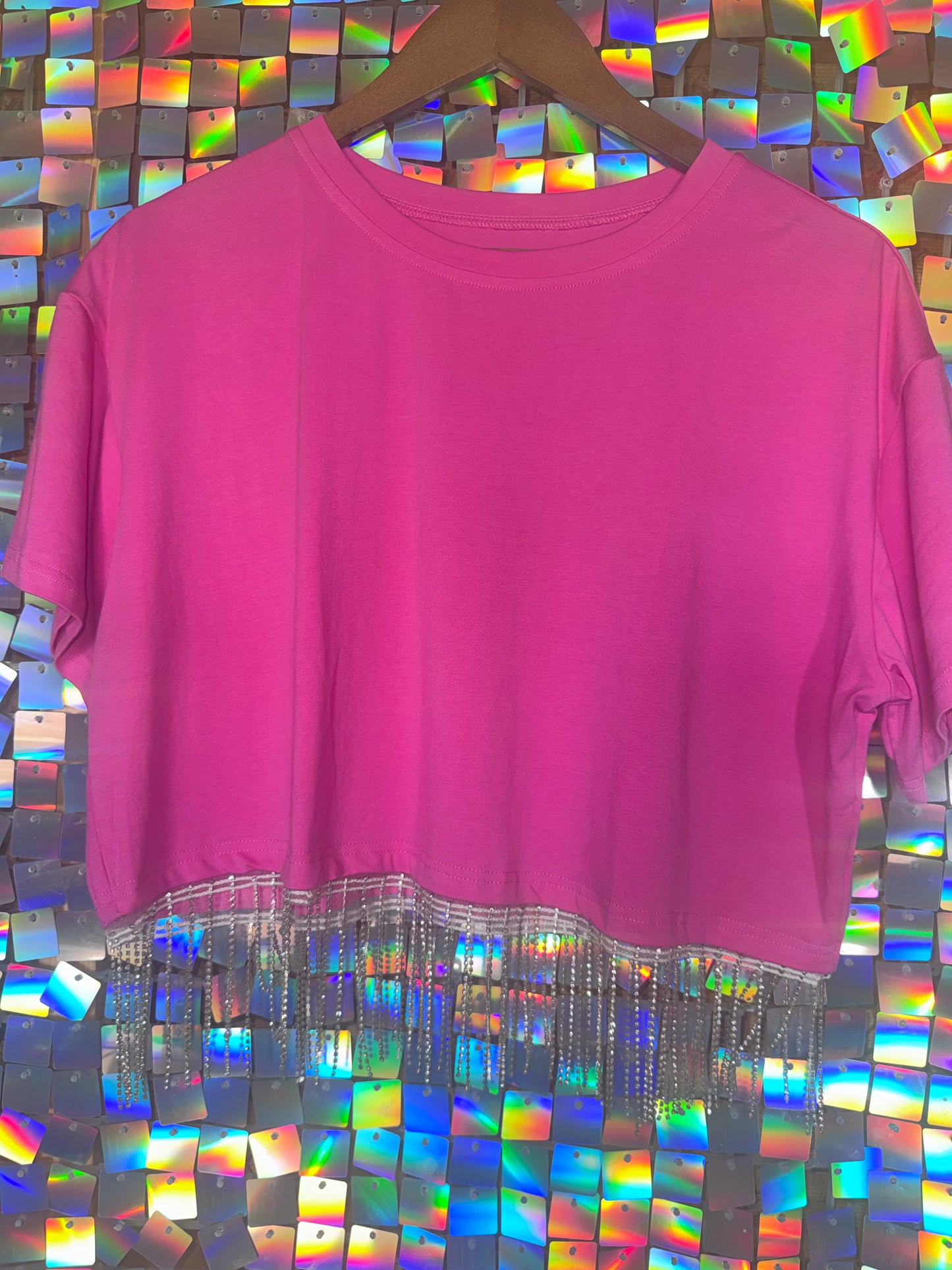 low crop rhinestone top