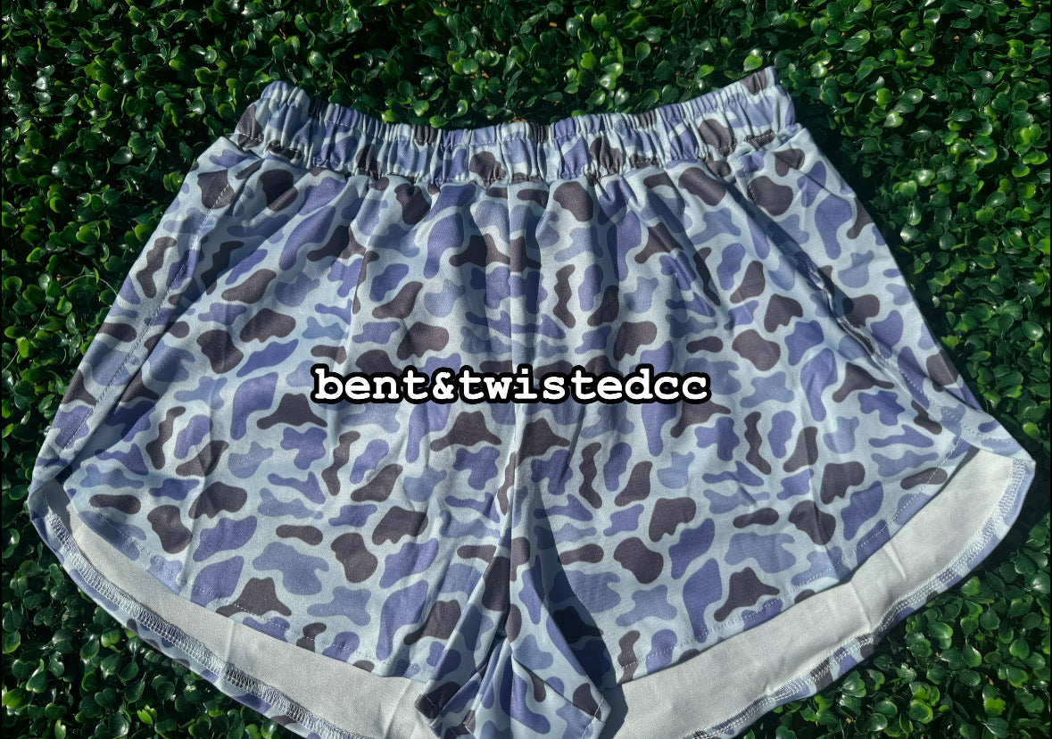 light camo high waisted shorts