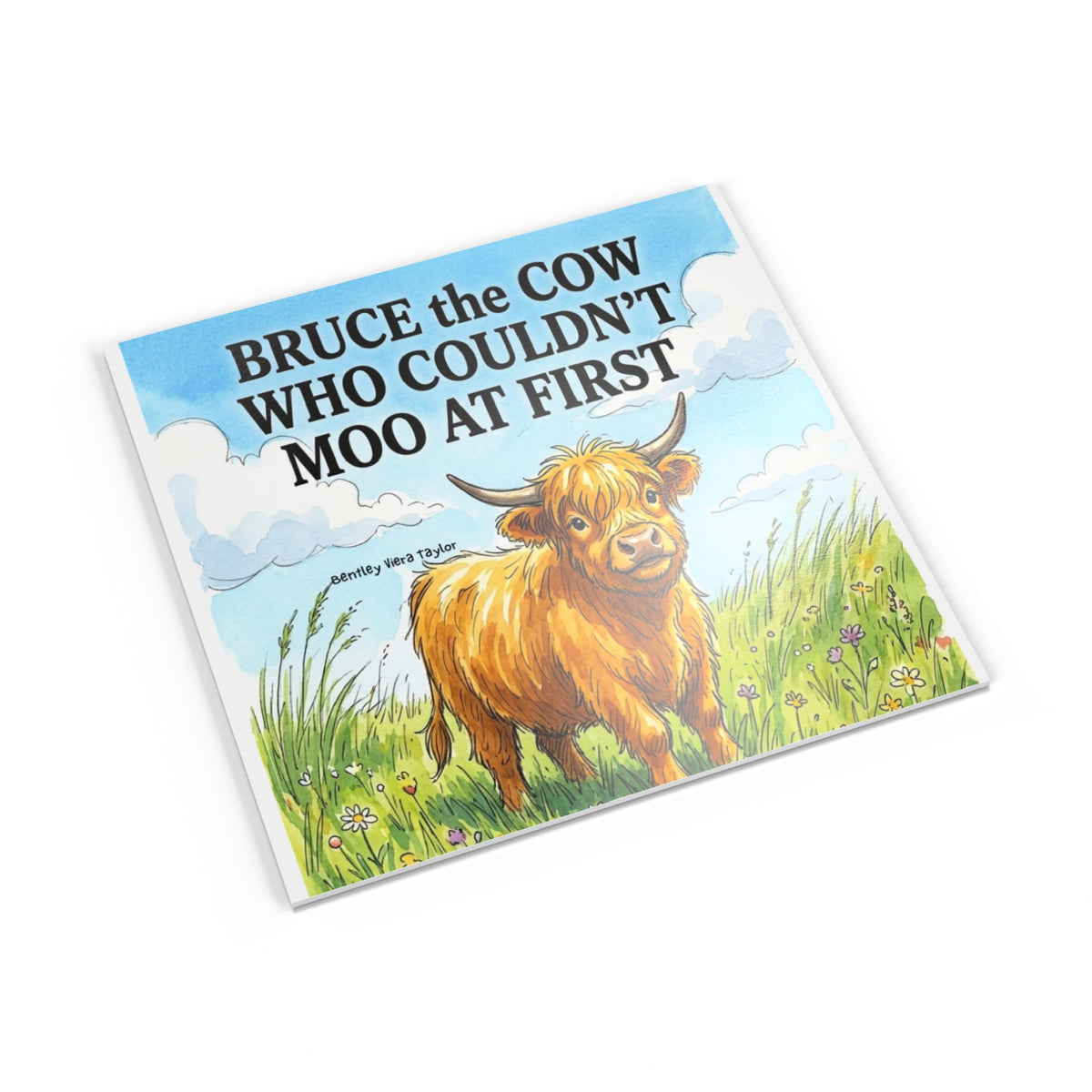 1-Softcover Photo Book: "Bruce the Cow Who Couldn't Moo at First" Farm Storybook for Toddlers & Early Readers