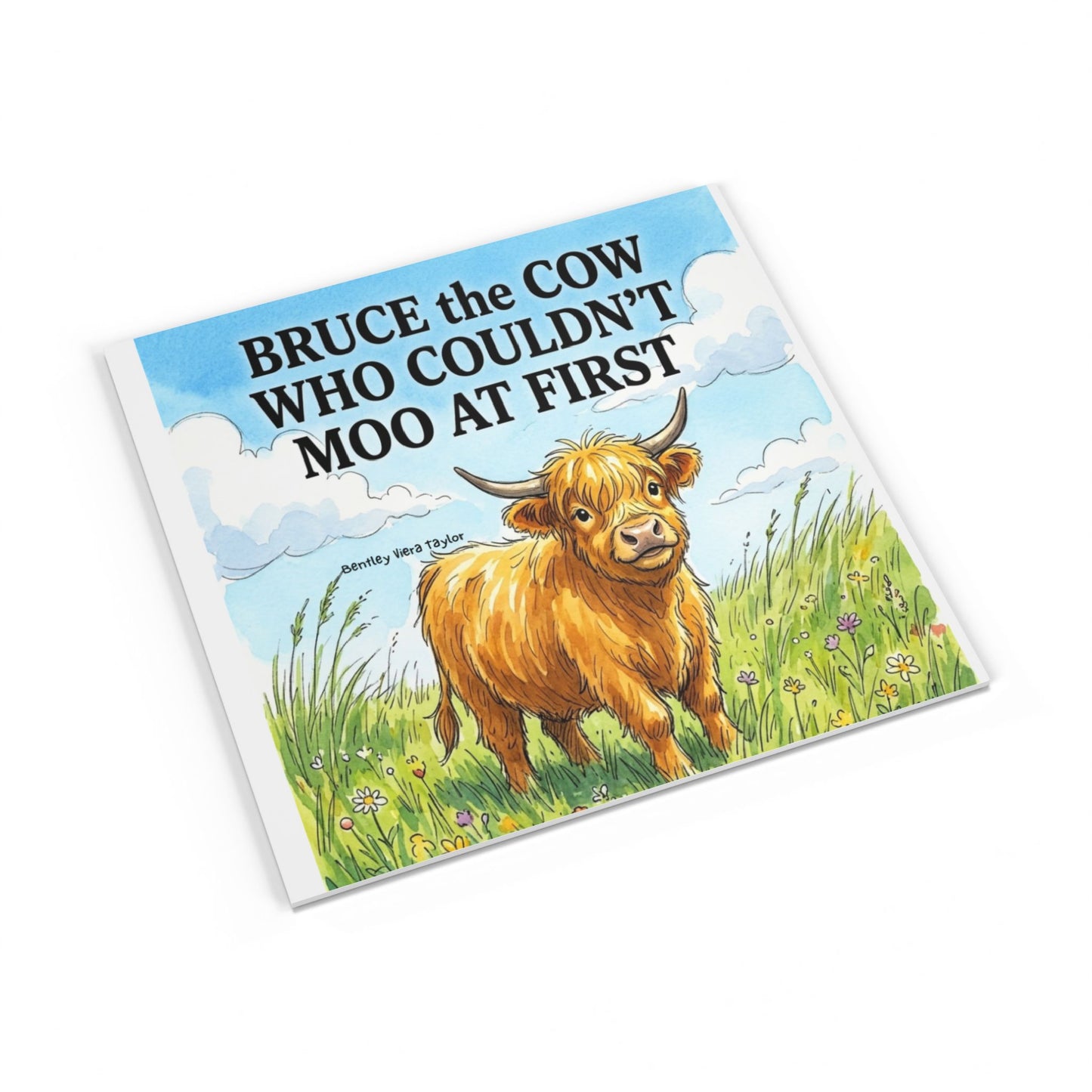1-Softcover Photo Book: "Bruce the Cow Who Couldn't Moo at First" Farm Storybook for Toddlers & Early Readers