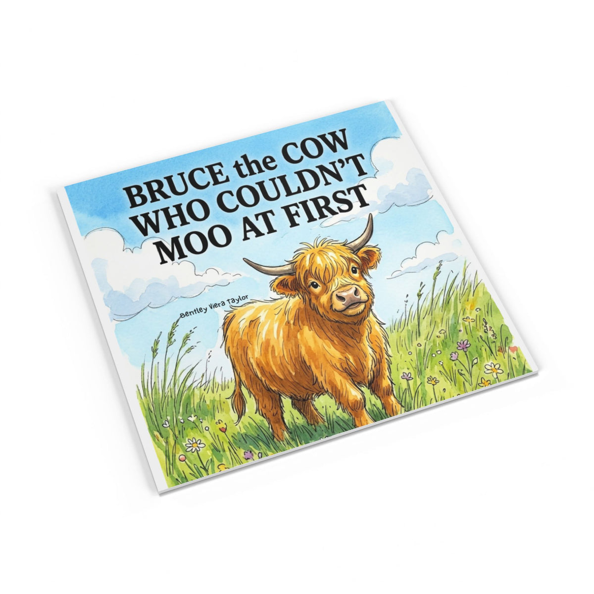 1-Softcover Photo Book: "Bruce the Cow Who Couldn't Moo at First" Farm Storybook for Toddlers & Early Readers