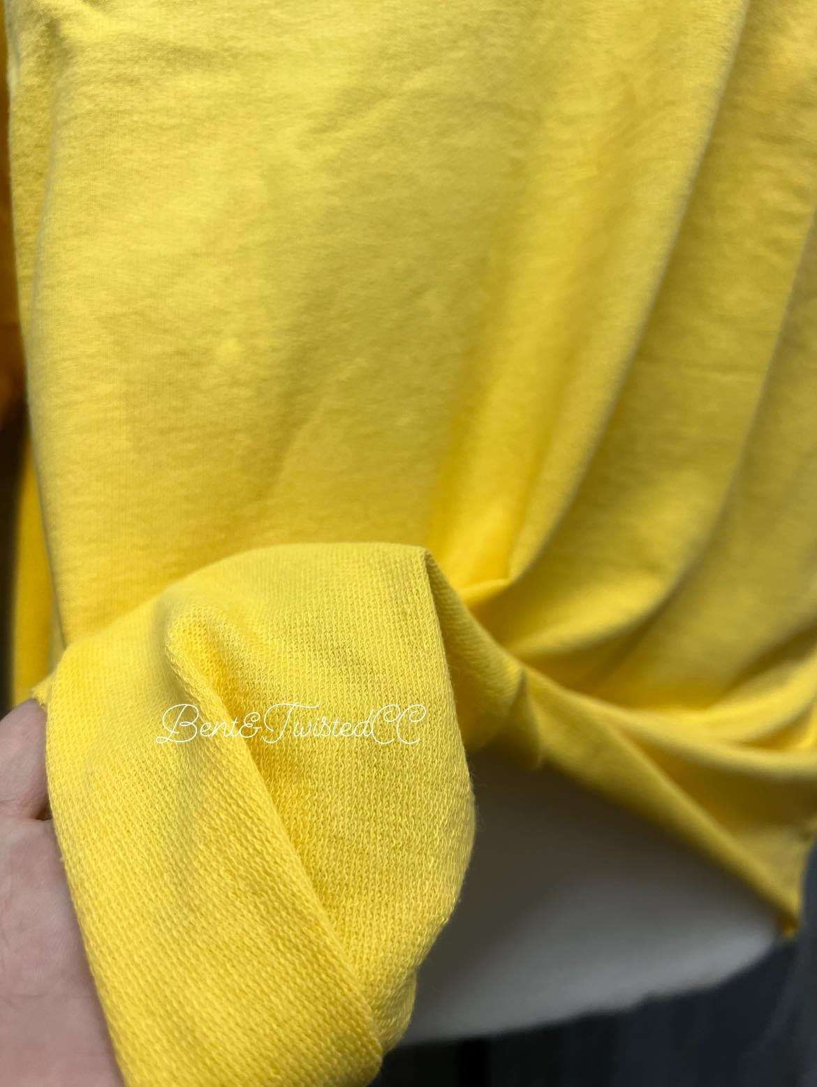 French Terry drop shoulder tee: Yellow