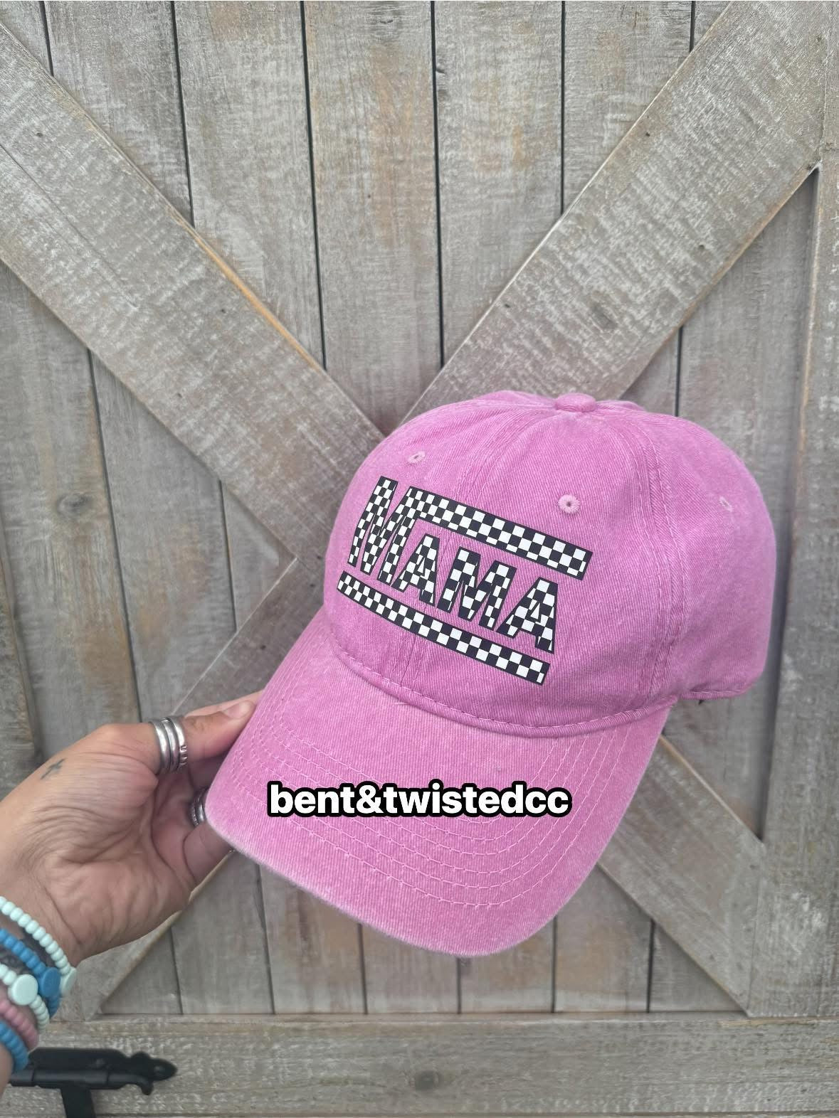 mama checkered cap