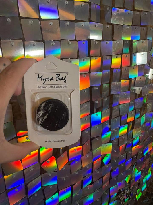 Real cow hide pop socket