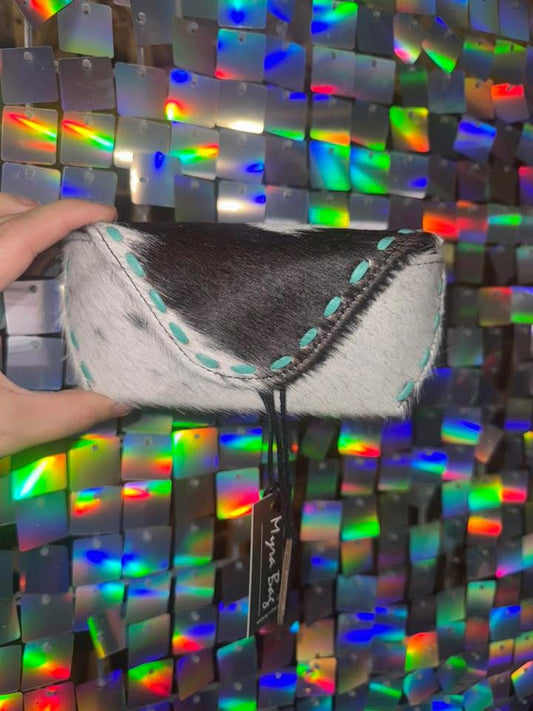 real cow hide glasses case